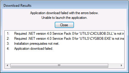CygNet Client Installer Error Message
